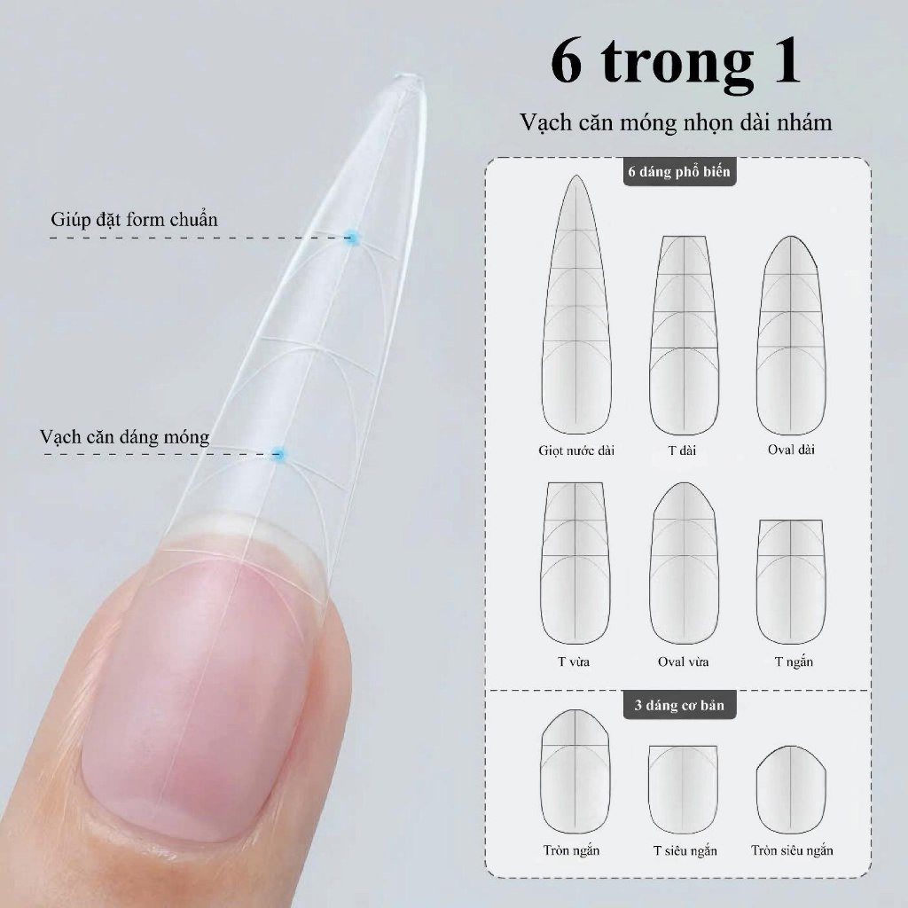 ROUNI Móng Giả Sẵn Dáng Chuẩn Form Không Cần Tạo Form Full Cover