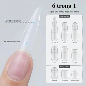 ROUNI Móng úp 6 trong 1 Trong Suốt 240pcs Dành Cho Nail Salon