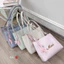 Túi Tote Merci Sọc Pastel Hàn Quốc Túi công sở Kèm Charm Sao Cute Đựng A4 Đi Học Đi Chơi Đi Biển ,đi làm