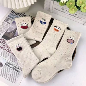 Tất Vớ Nữ Cao Cổ Họa Tiết Cảm Xúc Dễ Thương Cotton Thoáng Khí MUN STORE TEMO165