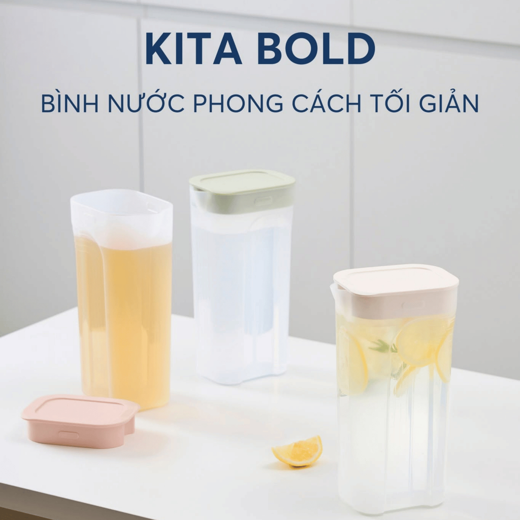 [MỚI] Bình nước KITA BOLD có nắp, tay cầm, chịu nhiệt -20-120*, đựng nước gia đình, dã ngoại,...
