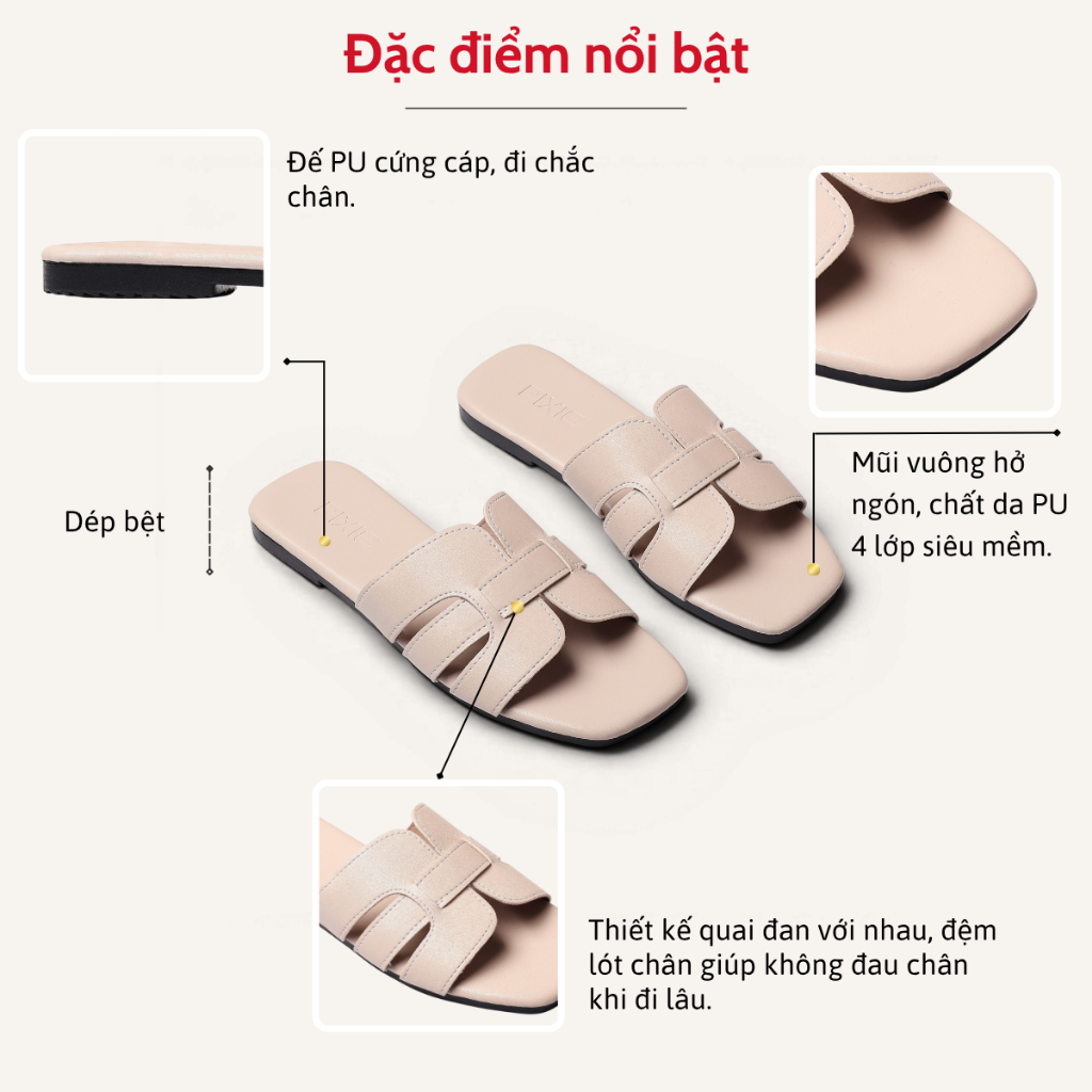 Dép Bệt Nữ Kiểu Quai Đan Chữ H Pixie E118
