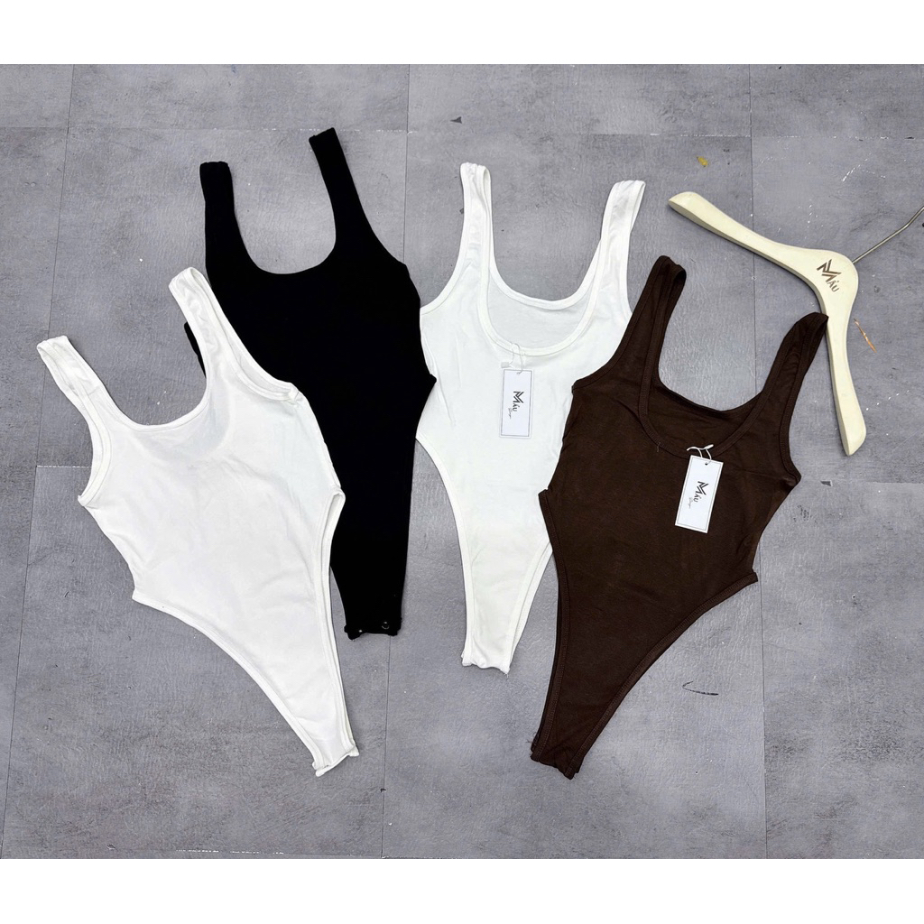Áo body suits cổ u mix đồ siu xinh