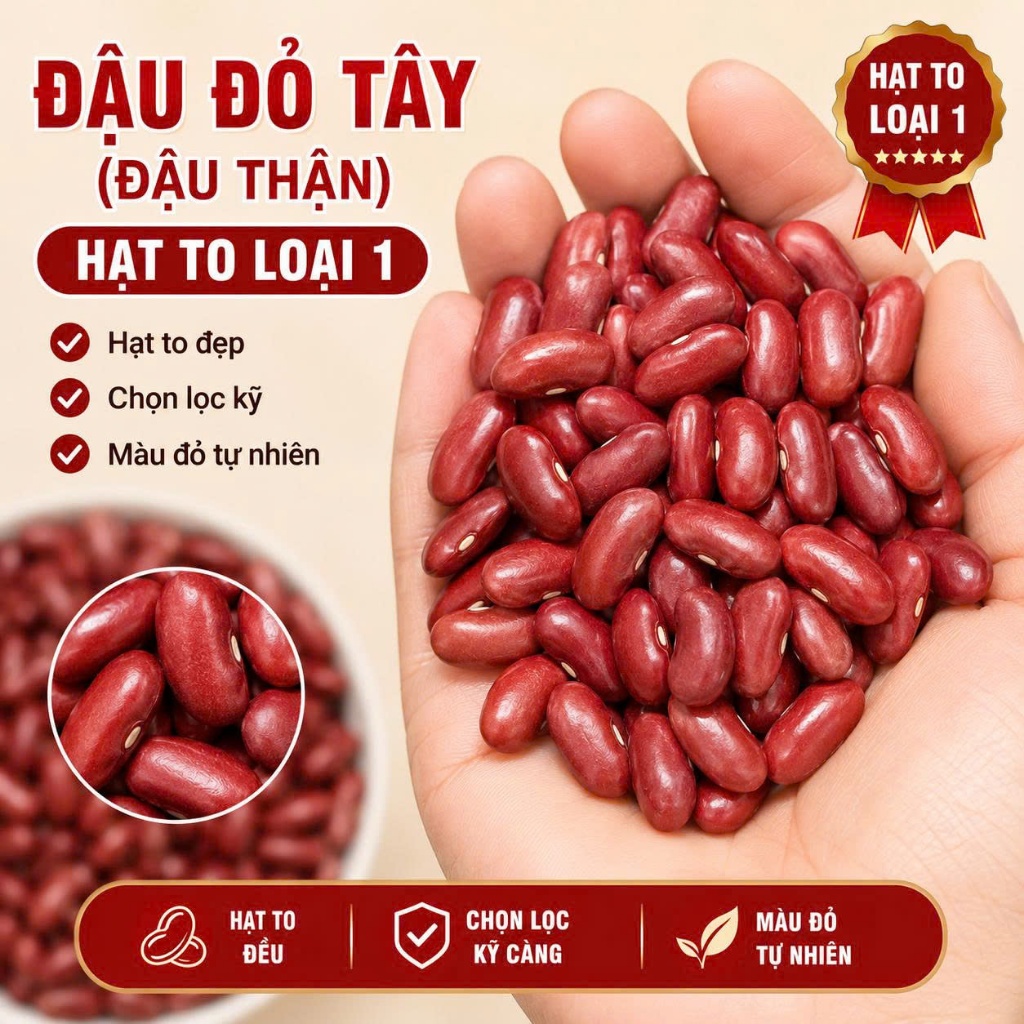 Đậu Đỏ Tây Đà Lạt Đậu Thận Loại 1 Hạt To Đều Dùng Nấu Súp Hầm Thịt Salad Chili