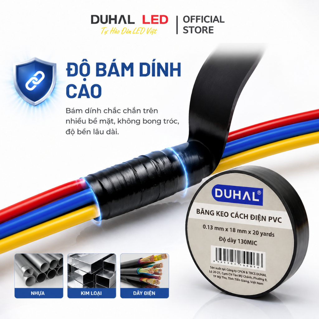 Combo 10 Cuộn Băng Keo Điện DUHAL S5K202 (20y) Cách điện