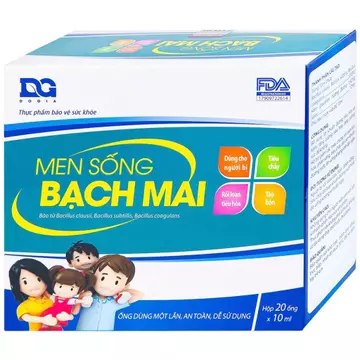 Men sống Bạch Mai (20 ống)Bổ sung lợi khuẩn đường tiêu hóa, Kết hợp 3 chủng men Clausi