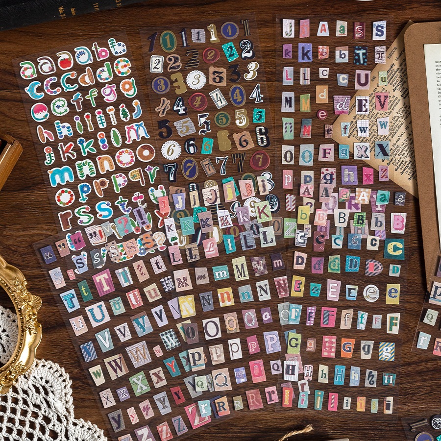 Set 6 miếng sticker dán xinh trang trí quà tặng