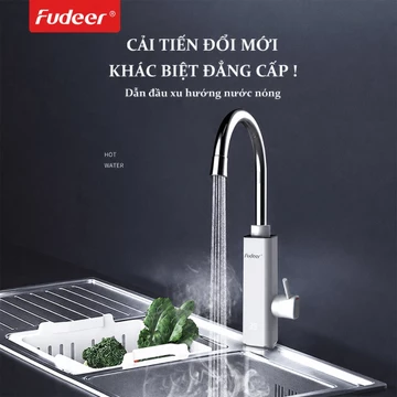 Fudeer Máy Nước Nóng Vòi Nước Cho Chậu Rửa Mặt Bếp 220V 3000W Tankless Nóng Vòi Nước Nóng Và Lạnh vòi Nước