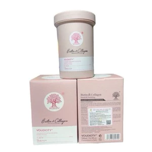 kem ủ tóc , dầu hấp biotin collagen voudioty pink 500ml giúp phục hồi mềm mượt tóc