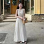 MIU.STUDIO• Đầm sát nách chấm bi cổ V phối viền ren cao cấp,Váy maxi chấm bi vintage thiết kế xoắn ngực nhún eo tôn dáng
