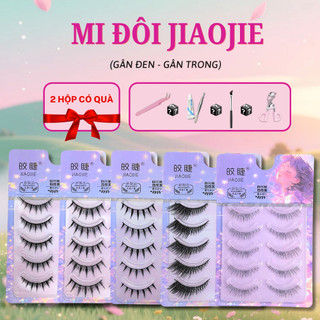 Mi giả Gân đen Gân Trong Tự Nhiên Anime, Hộp 5 cặp, tặng keo nhíp, có thể tái sử dụng