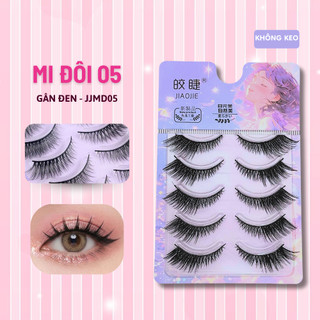 Mi giả Gân đen Gân Trong Tự Nhiên Anime, Hộp 5 cặp, tặng keo nhíp, có thể tái sử dụng