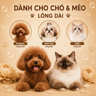 Sữa Tắm Xả Cho Chó Mèo 2in1 Louis POODLE MẪU ĐƠN 3-500ml, Sữa Tắm Kiêm Dầu Xả Chó Mèo Thú Cưng