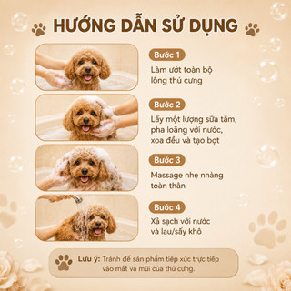Sữa Tắm Xả Cho Chó Mèo 2in1 Louis POODLE MẪU ĐƠN 3-500ml, Sữa Tắm Kiêm Dầu Xả Chó Mèo Thú Cưng
