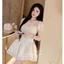 “Mila dress” Đầm tơ bi cổ vuông tay ngắn dáng xoè tiểu thư, Váy ngắn cup ngực phối dây nơ ôm eo tôn dáng • MIU.STUDIO