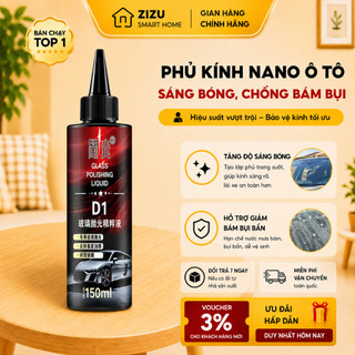 Dung Dịch Phủ Bóng Nano Chống Nước Kính Ô Tô 150ml - Chống Bám Mưa,Tăng Tầm Nhìn, An Toàn Khi Lái Xe