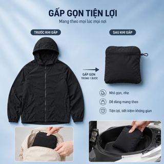 Áo Khoác Gió 1 Lớp Nam Nữ Chống Nắng Chống Gió Chống Nước Vải Gió Nhăn Siêu Nhẹ Gấp Gọn Đi Du Lịch Đi Biển Đi Phượt
