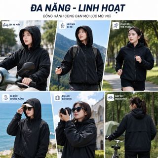 Áo Khoác Gió 1 Lớp Nam Nữ Chống Nắng Chống Gió Chống Nước Vải Gió Nhăn Siêu Nhẹ Gấp Gọn Đi Du Lịch Đi Biển Đi Phượt