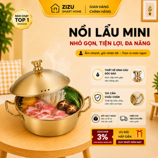 Nồi Mini Kèm Nắp Inox Cao Cấp – Nấu Lẩu, Mì Cay, Soup, Chảo Nấu Ăn Đa Năng, Dùng Được Mọi Loại Bếp