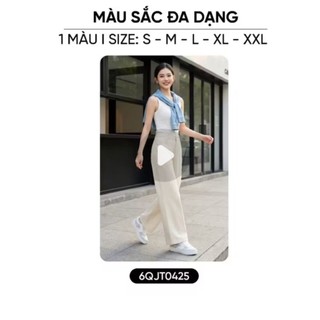6QJT04 Quần jean nữ CARDINA dáng suông túi ốp trang trí 6QJT04