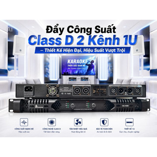 Cục Đẩy Nguồn Xung JB Prosound D2.1500, 1U 2 Kênh Công Xuất 1500w Sử Dụng Công Nghệ Class D Tiên Tiến, Công Suất Mạnh Mẽ