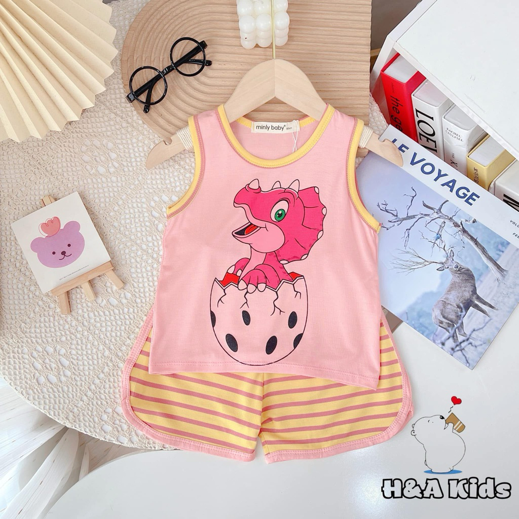 Bộ ba lỗ thun lạnh bé gái