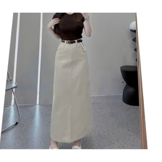 🌟 Chân Váy Dài Kaki Nhật Form A Cạp Cao Kèm Belt Tôn Dáng Dễ Phối Đồ Dài 86cm | Xuongquantaynu3A
