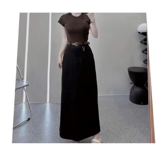 🌟 Chân Váy Dài Kaki Nhật Form A Cạp Cao Kèm Belt Tôn Dáng Dễ Phối Đồ Dài 86cm | Xuongquantaynu3A