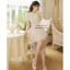 “Moge dress” Đầm nữ tay bồng đính nơ thiết kế dáng xoè sang chảnh ,Váy chấm bi cổ sen phối viền ren cao cấp • MIU.STUDIO