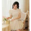 “Moge dress” Đầm nữ tay bồng đính nơ thiết kế dáng xoè sang chảnh ,Váy chấm bi cổ sen phối viền ren cao cấp • MIU.STUDIO