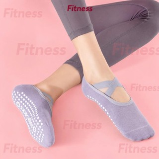 Tất Thể Thao Chống Trượt Fitness-Vớ Tập Yoga Chứa Hạt Silicon Chống Trượt Chất Liệu Cotton Thoáng Mát Phong Cách SaChảnh
