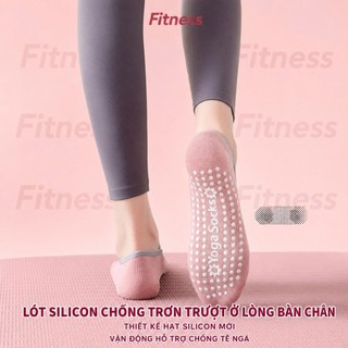 Tất Thể Thao Chống Trượt Fitness-Vớ Tập Yoga Chứa Hạt Silicon Chống Trượt Chất Liệu Cotton Thoáng Mát Phong Cách SaChảnh