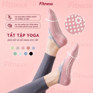 Tất Thể Thao Chống Trượt Fitness-Vớ Tập Yoga Chứa Hạt Silicon Chống Trượt Chất Liệu Cotton Thoáng Mát Phong Cách SaChảnh