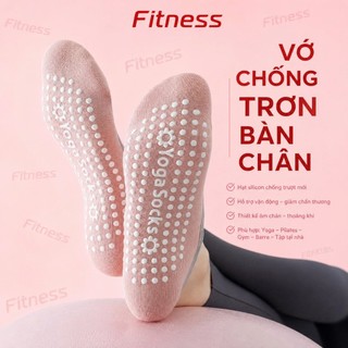 Tất Thể Thao Chống Trượt Fitness-Vớ Tập Yoga Chứa Hạt Silicon Chống Trượt Chất Liệu Cotton Thoáng Mát Phong Cách SaChảnh