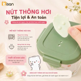 Hộp trữ đồ ăn dặm thủy tinh cho bé MISAN 180ml có vạch chia, hộp trữ đông thực phẩm chống tràn