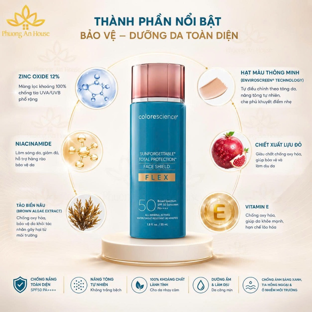 Kem Chống Nắng Colorescience Face Shield Flex SPF50 55ml - Phương An House