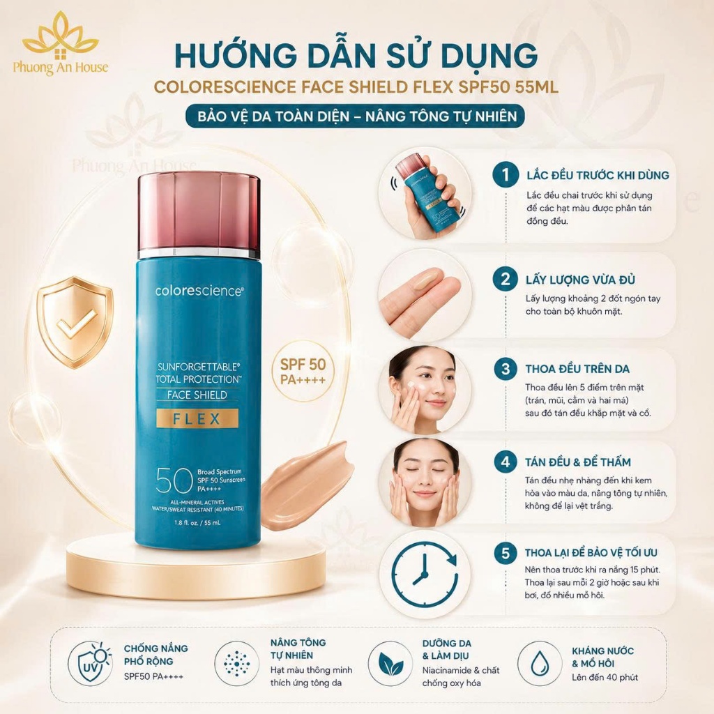 Kem Chống Nắng Colorescience Face Shield Flex SPF50 55ml - Phương An House