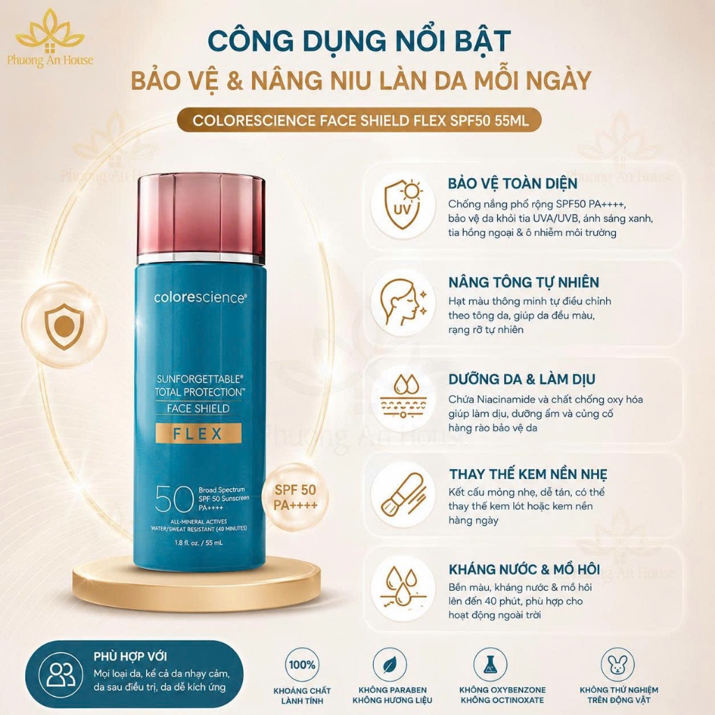 Kem Chống Nắng Colorescience Face Shield Flex SPF50 55ml - Phương An House