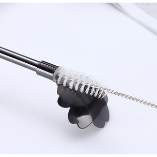 Combo Muỗng Ống Hút 2 in 1 Inox SUS 304 An Toàn Đa Năng 22x2.5cm Thích Hợp Trà Sữa Cà Phê Cocktail
