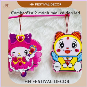 Đèn Lồng Nhựa Mini 2 Mảnh 10-12cm Có Đèn Đồ Chơi Bé Gái Nghỉ Hè Trung Thu Nhiều Mẫu Giao ngẫu nhiên