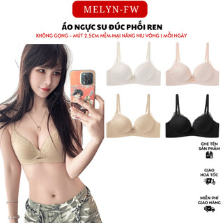 Áo lót áo ngực su đúc viền ren mút 2cm gom quả nâng ngực tự nhiên, áo lót ren nữ không gọng MELYN-FW 604