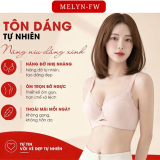 Áo lót áo ngực su đúc viền ren mút 2cm gom quả nâng ngực tự nhiên, áo lót ren nữ không gọng MELYN-FW 604