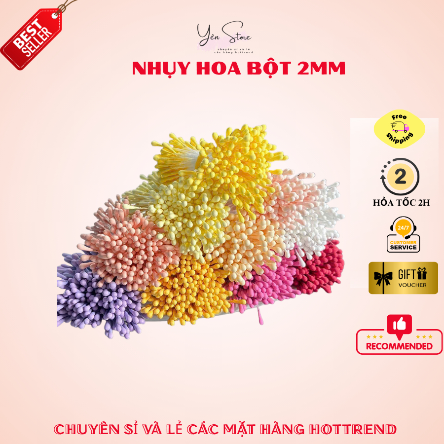 Nhụy Hoa Giả Đầu Tròn 2mm Nhiều Màu, Bó 350-380 Đầu, Làm Hoa Kẽm Nhung, Hoa Sáp – YÊN STORE