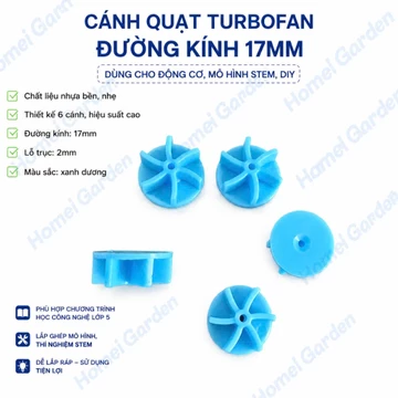 5 CÁI - Cánh quạt động cơ turbofan đường kính 17mm trục 2mm mô hình lốc xoáy xoáy nước - HM0258-5