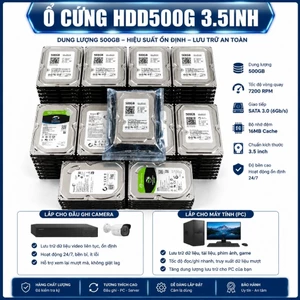 Ổ cứng HDD 500G 3.5inh chuyên dụng lắp máy tính, đầu ghi camera...Hàng bóc máy likenew BH12T