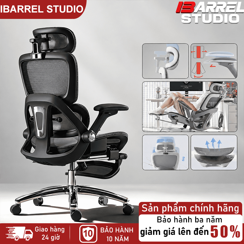 ERGO Ghế văn phòng cao cấp phòng Tựa lưng tự động Đệm lưới thoáng khí Thiết kế hiện đại cao cấp