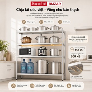 BMZAR Kệ Inox Nhà Bếp Cao Cấp Đa Năng Để Xoong Nồi Lò Vi Sóng Chống Gỉ