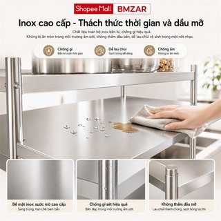 BMZAR Kệ Inox Nhà Bếp Cao Cấp Đa Năng Để Xoong Nồi Lò Vi Sóng Chống Gỉ
