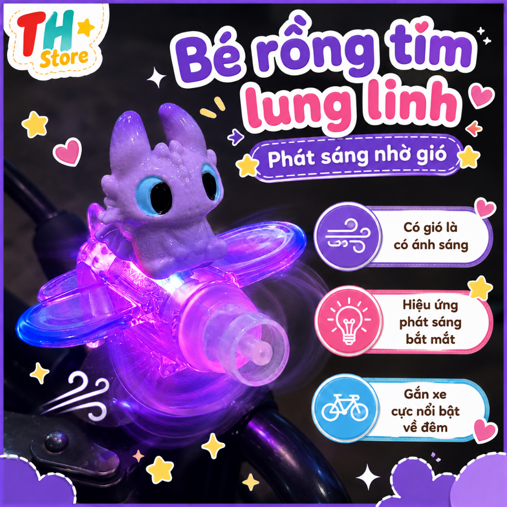 Máy Bay Mini Phát Sáng Chạy Gió Gắn Xe Máy Xe Điện Xe Đạp Mũ Bảo Hiểm Đồ Chơi Trang Trí Rồng Con Cute - ảnh 2
