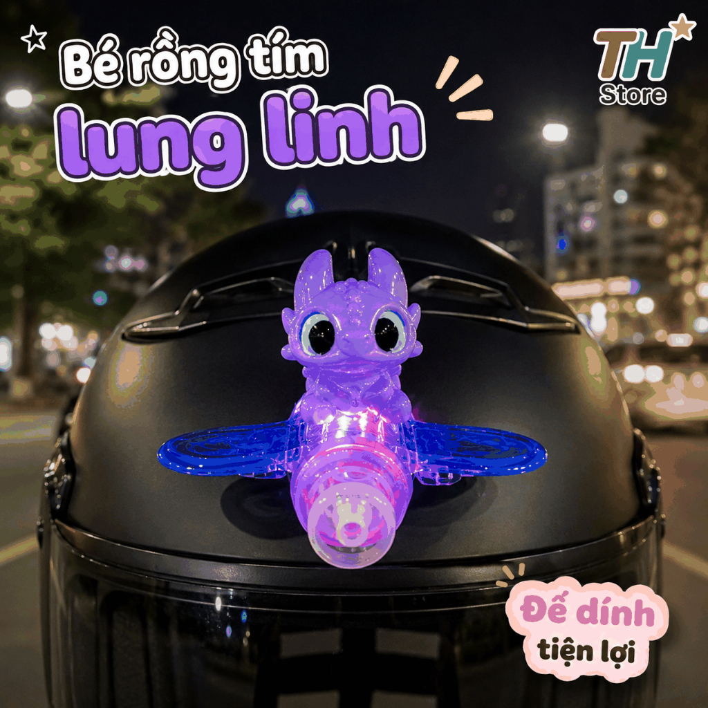 Máy Bay Mini Phát Sáng Chạy Gió Gắn Xe Máy Xe Điện Xe Đạp Mũ Bảo Hiểm Đồ Chơi Trang Trí Rồng Con Cute - ảnh 9